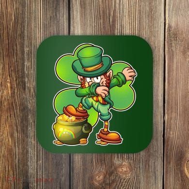 Dabbing Leprechaun Pot Of Gold Coaster