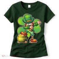 Dabbing Leprechaun Pot Of Gold Women's T-Shirt thumb 0