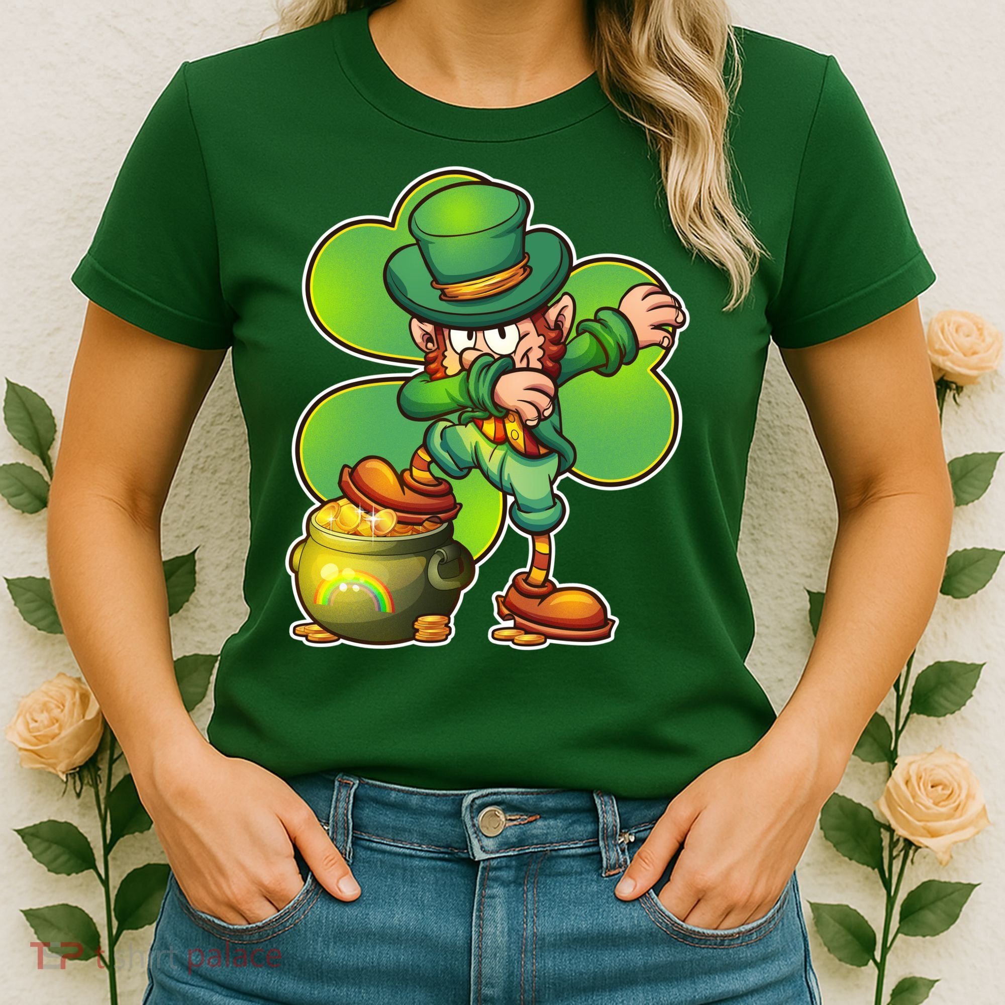 Dabbing Leprechaun Pot Of Gold Women's T-Shirt