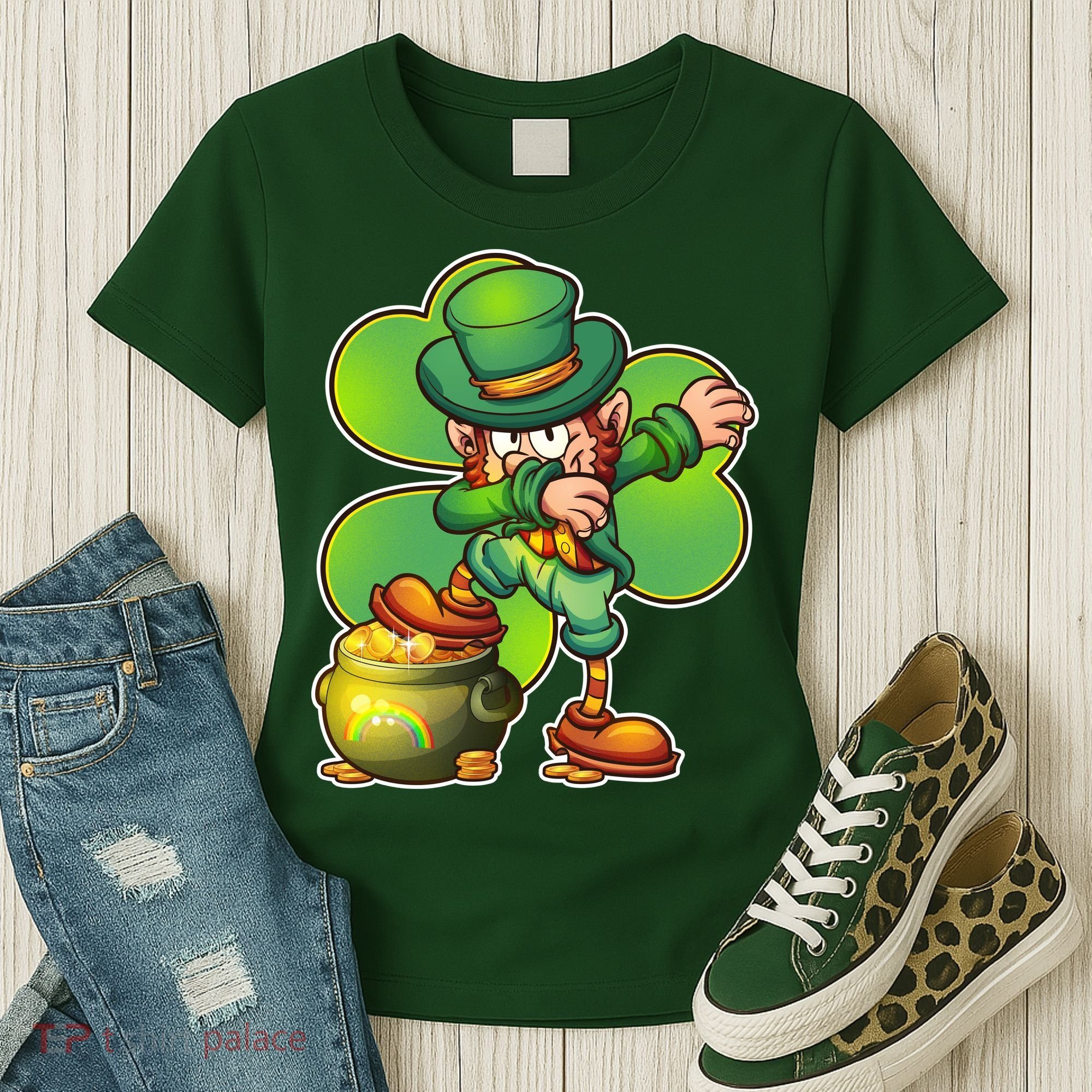 Dabbing Leprechaun Pot Of Gold Women's T-Shirt