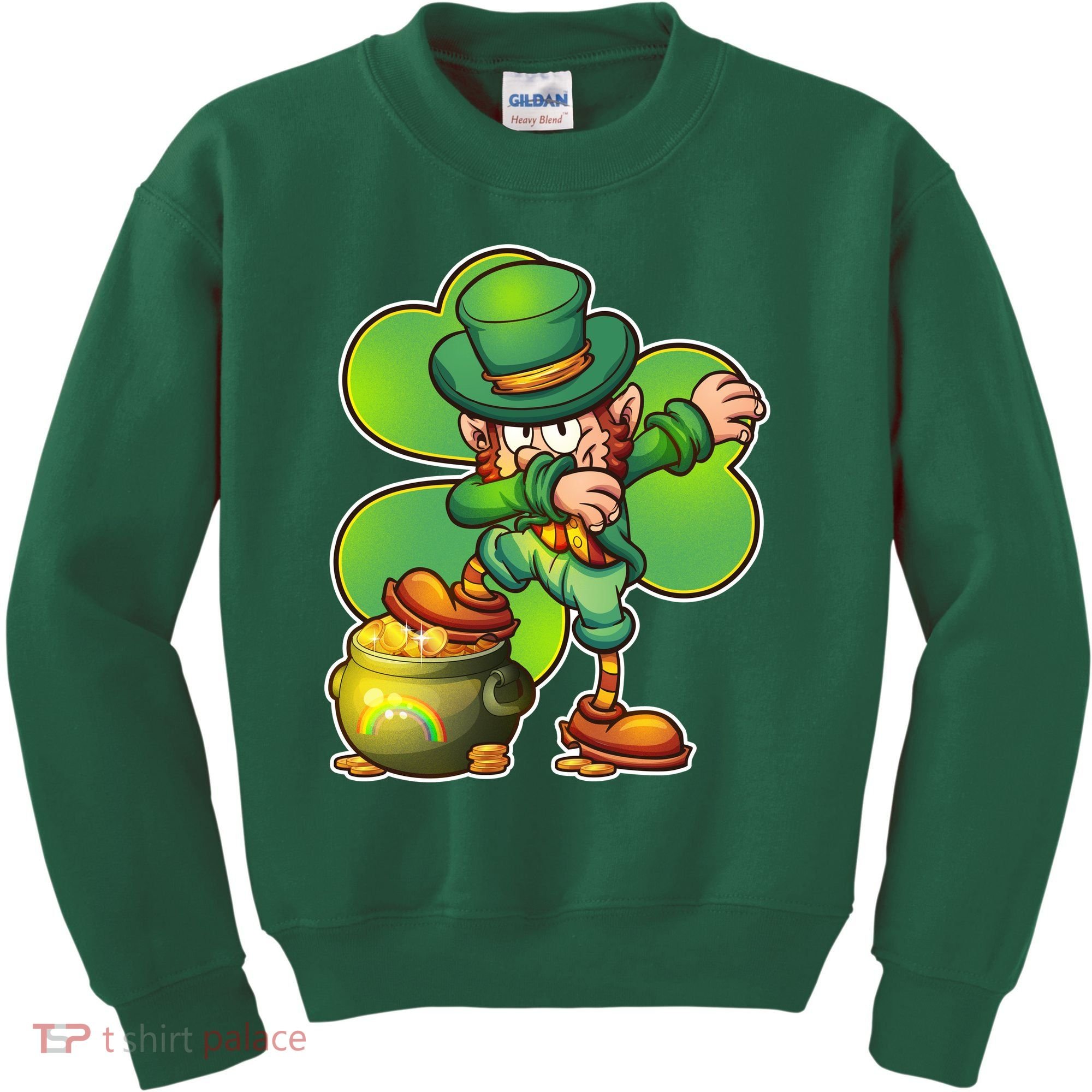 Dabbing Leprechaun Pot Of Gold Kids Sweatshirt