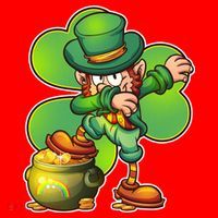 Dabbing Leprechaun Pot Of Gold Santa Hat thumb 1