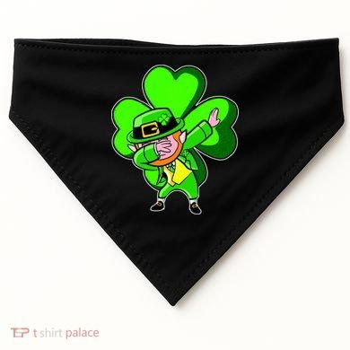 Dabbing Leprechaun St. Patrick's Day Clover USA-Made Doggie Bandana