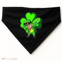 Dabbing Leprechaun St. Patrick's Day Clover USA-Made Doggie Bandana thumb 0