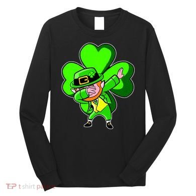 Dabbing Leprechaun St. Patrick's Day Clover Long Sleeve Shirt