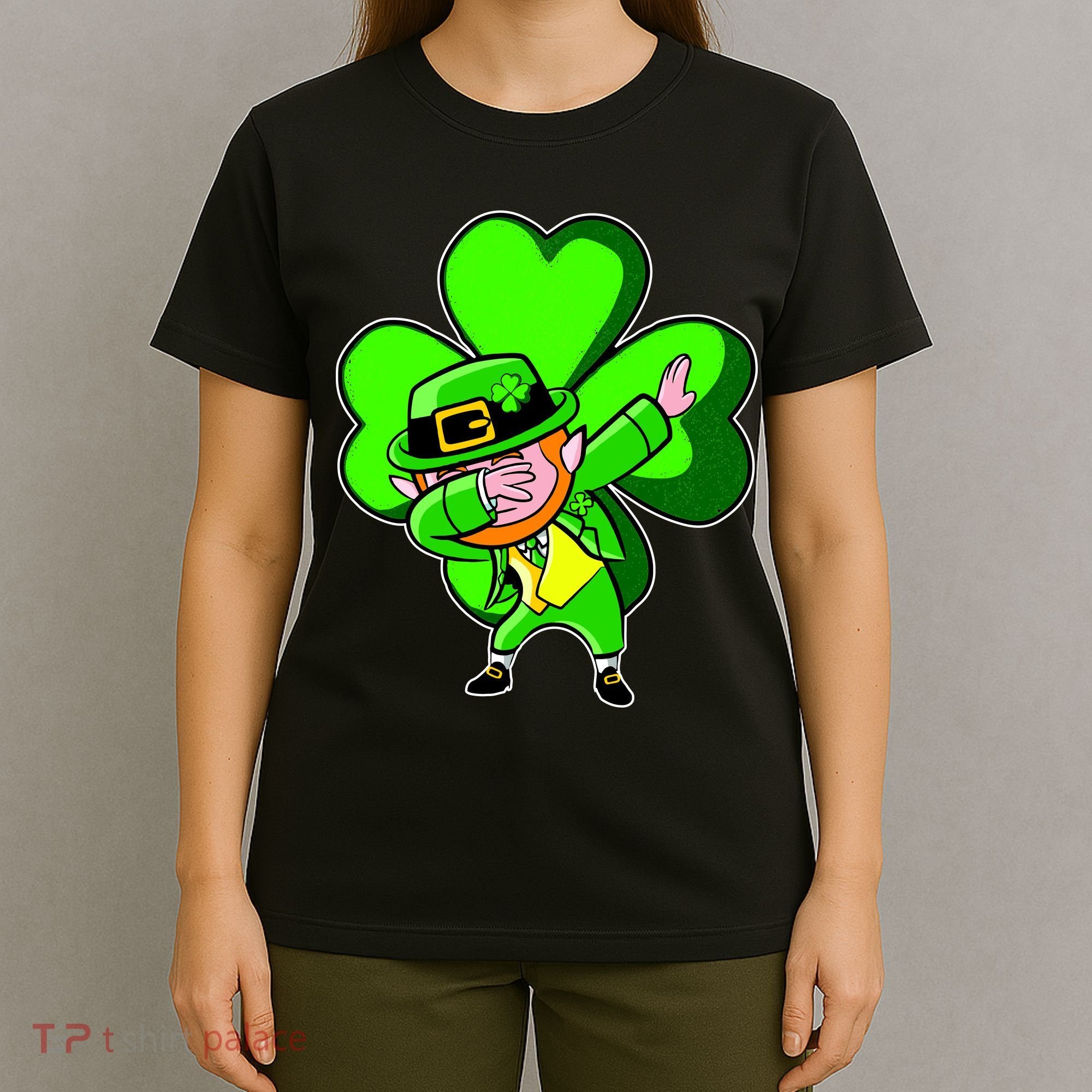 Dabbing Leprechaun St. Patrick's Day Clover T-Shirt