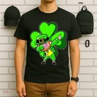 Dabbing Leprechaun St. Patrick's Day Clover T-Shirt thumb 6