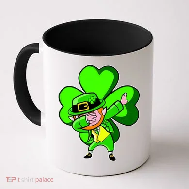 Dabbing Leprechaun St. Patrick's Day Clover Coffee Mug