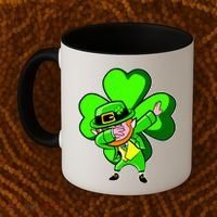 Dabbing Leprechaun St. Patrick's Day Clover Coffee Mug thumb 2