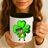 Dabbing Leprechaun St. Patrick's Day Clover Coffee Mug thumb 3