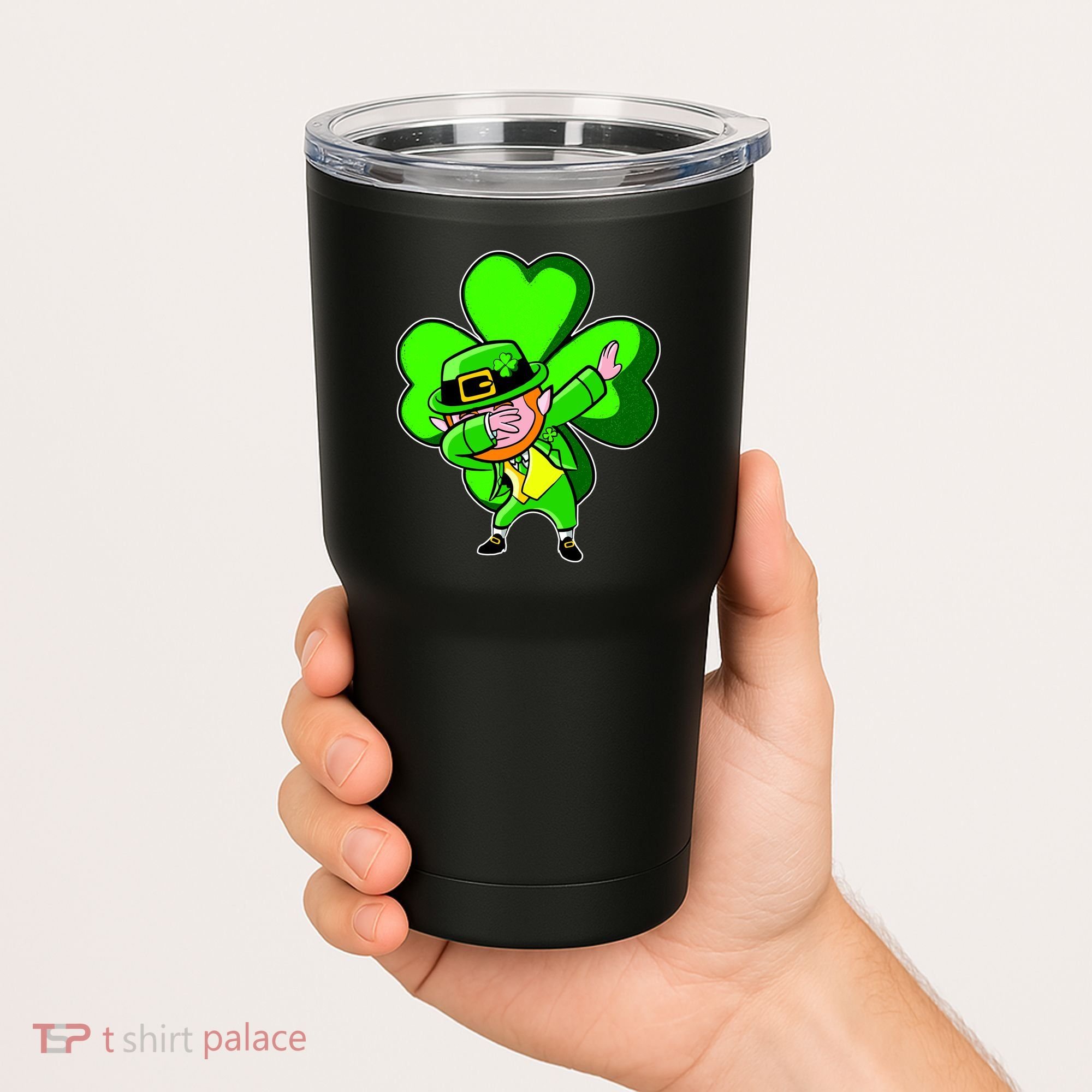 Dabbing Leprechaun St. Patrick's Day Clover Tumbler