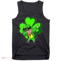 Dabbing Leprechaun St. Patrick's Day Clover Tank Top thumb 0