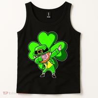 Dabbing Leprechaun St. Patrick's Day Clover Tank Top thumb 2