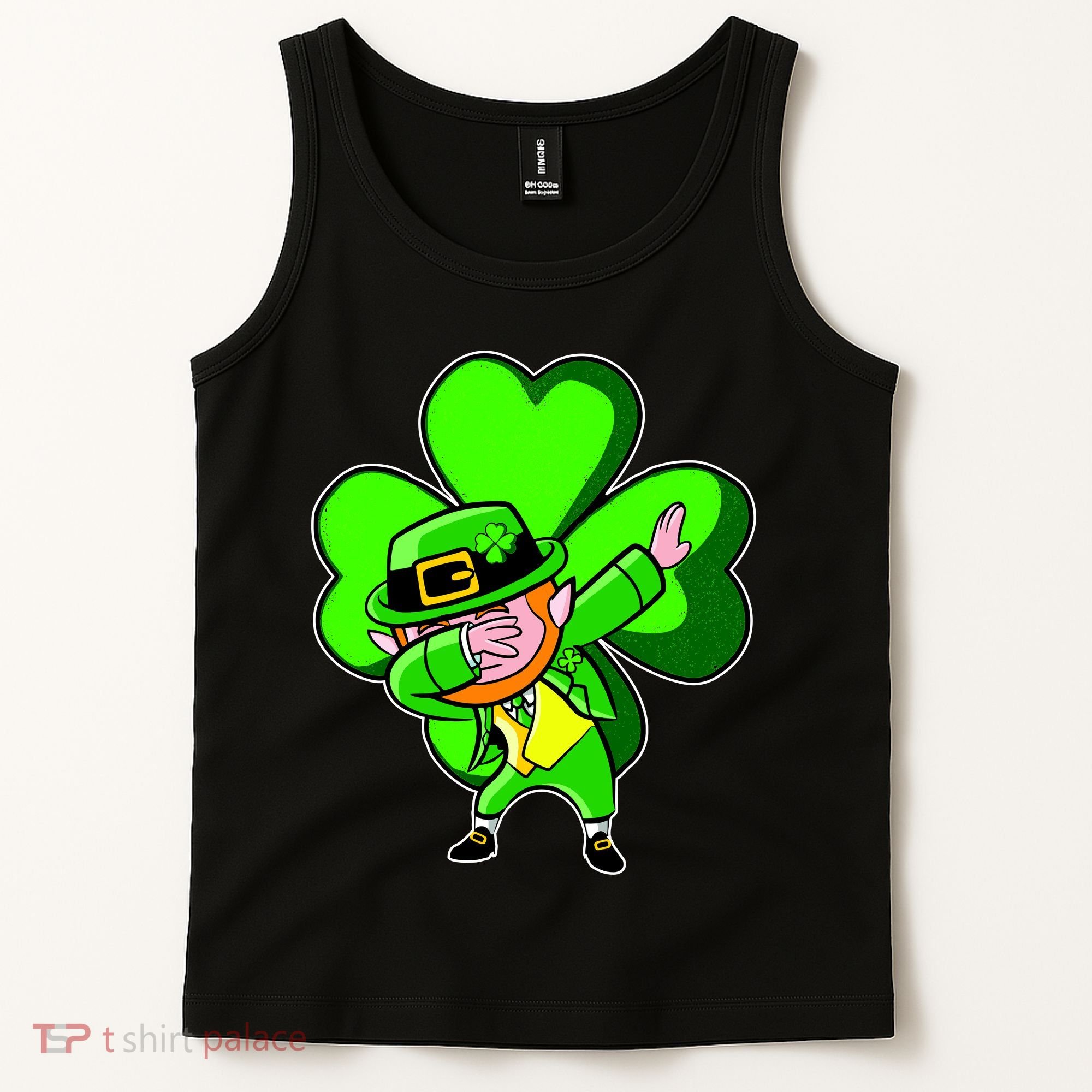 Dabbing Leprechaun St. Patrick's Day Clover Tank Top
