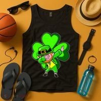 Dabbing Leprechaun St. Patrick's Day Clover Tank Top thumb 4