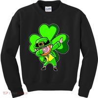 Dabbing Leprechaun St. Patrick's Day Clover Kids Sweatshirt thumb 0
