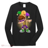 Dabbing Mardi Gras Jester Long Sleeve Shirt thumb 0