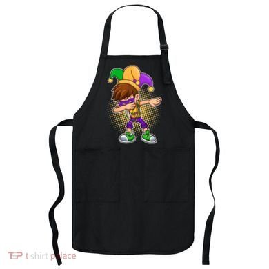 Dabbing Mardi Gras Jester Apron