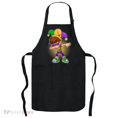 Dabbing Mardi Gras Jester Apron