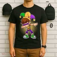 Dabbing Mardi Gras Jester T-Shirt thumb 6