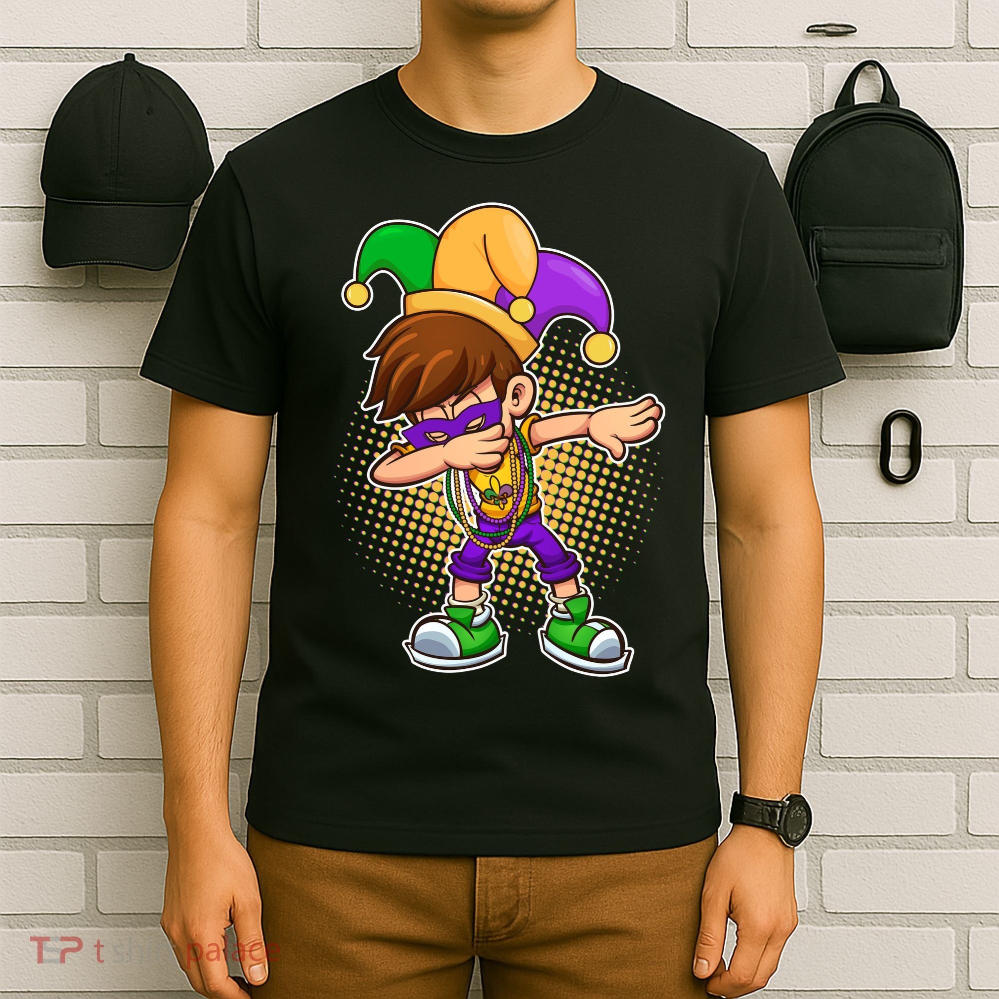 Dabbing Mardi Gras Jester T-Shirt