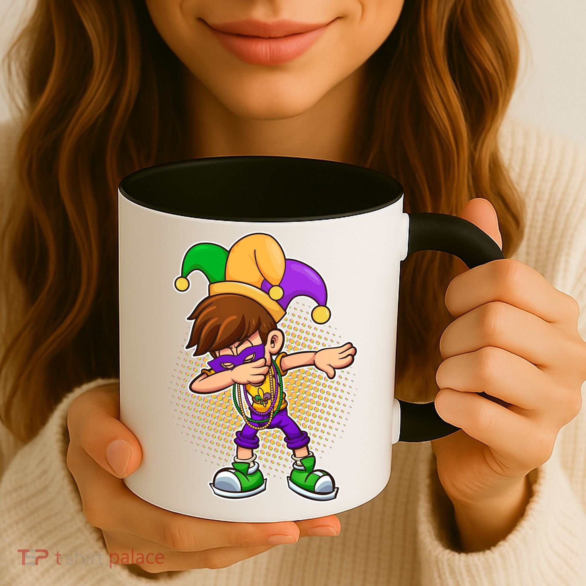 Dabbing Mardi Gras Jester Coffee Mug