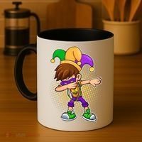 Dabbing Mardi Gras Jester Coffee Mug thumb 4