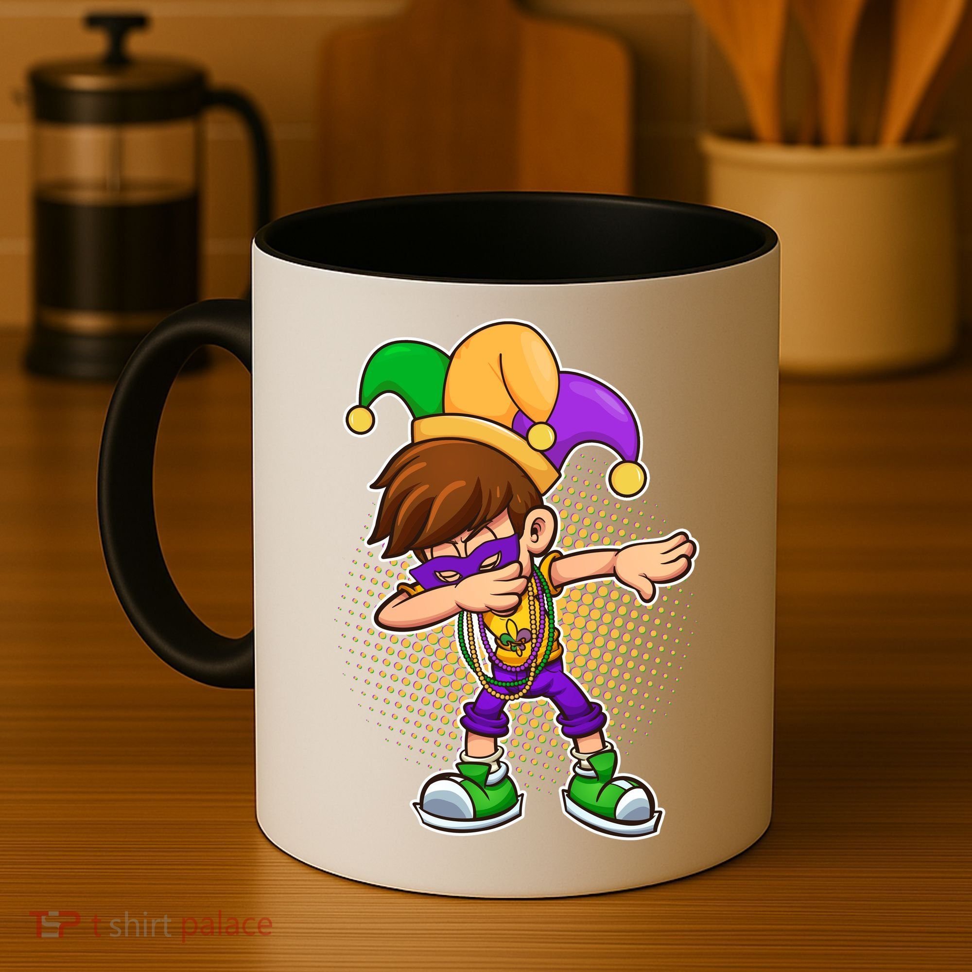 Dabbing Mardi Gras Jester Coffee Mug