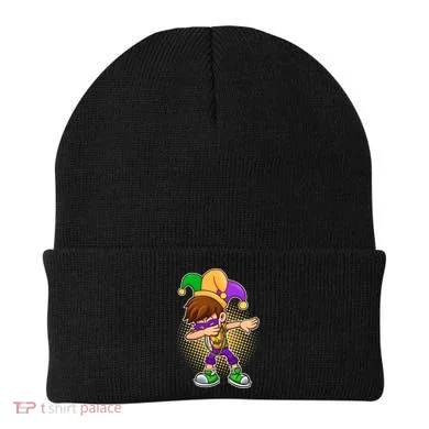Dabbing Mardi Gras Jester Beanie