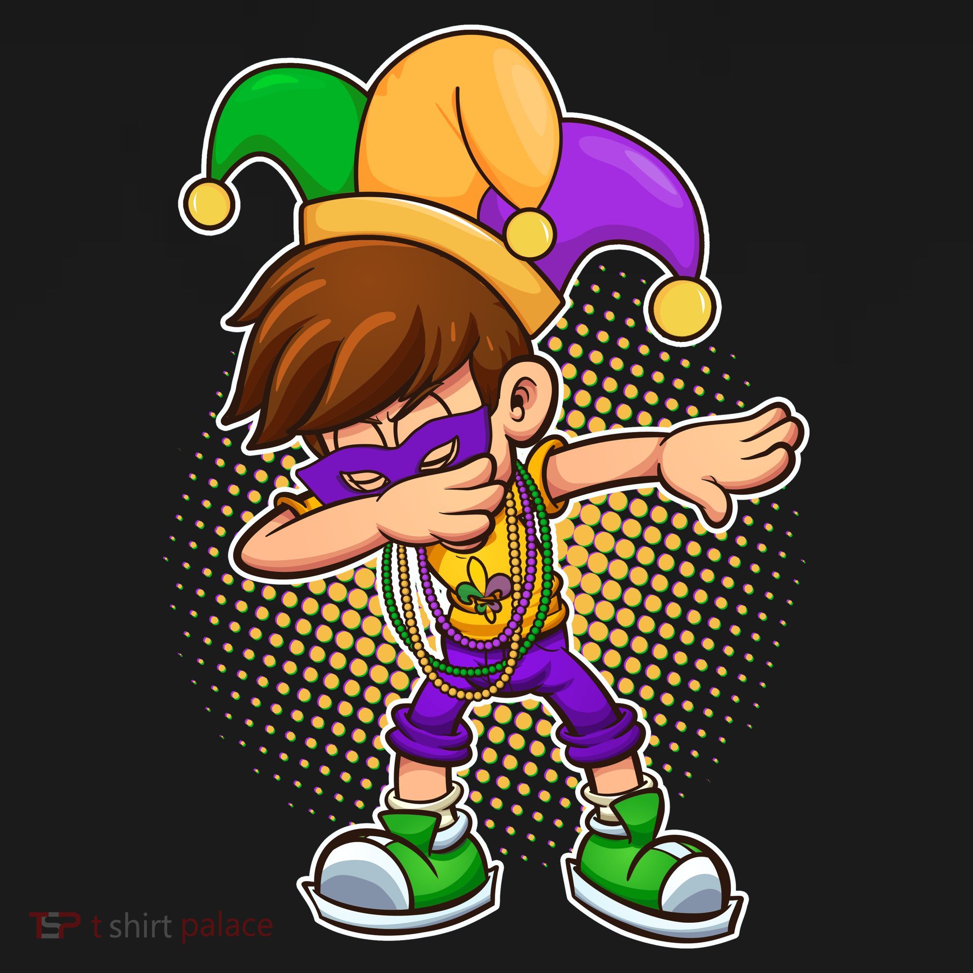 Dabbing Mardi Gras Jester Pajama Set