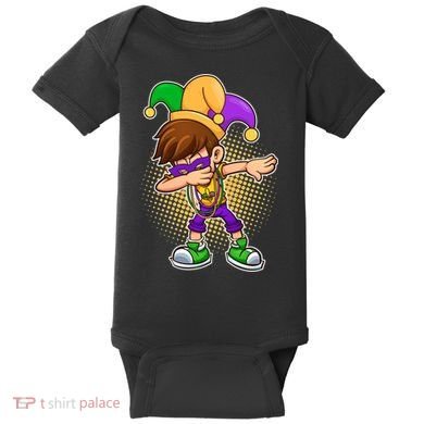 Dabbing Mardi Gras Jester Baby Bodysuit