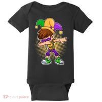 Dabbing Mardi Gras Jester Baby Bodysuit thumb 0