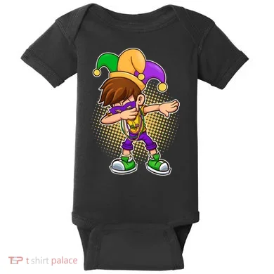 Dabbing Mardi Gras Jester Baby Bodysuit