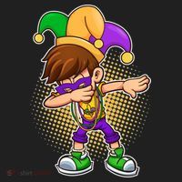Dabbing Mardi Gras Jester Golf Towel thumb 3