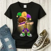 Dabbing Mardi Gras Jester Women's T-Shirt thumb 3