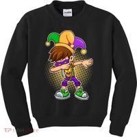 Dabbing Mardi Gras Jester Kids Sweatshirt thumb 0