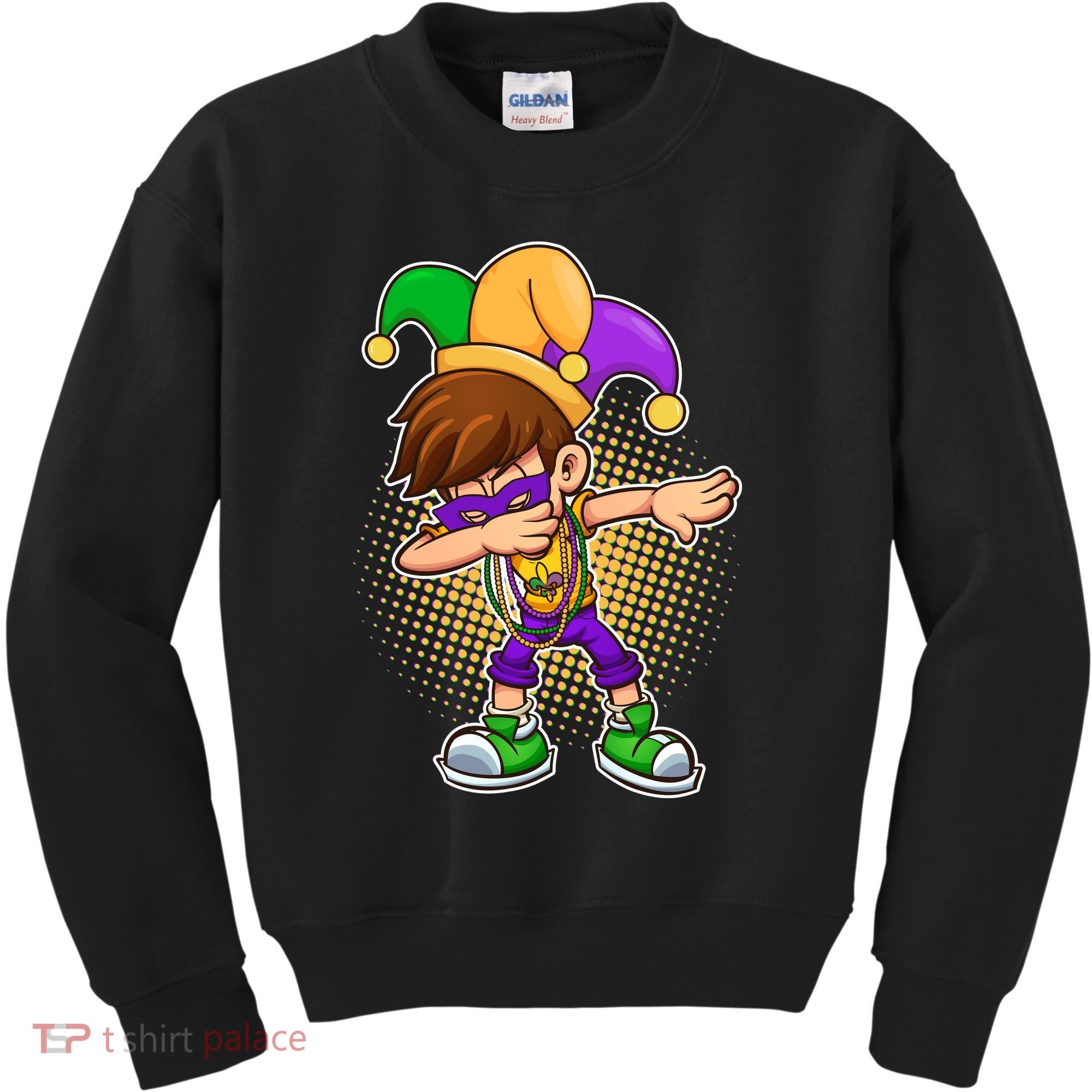 Dabbing Mardi Gras Jester Kids Sweatshirt