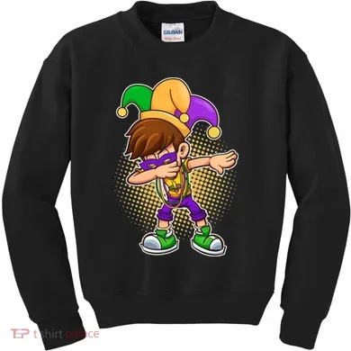 Dabbing Mardi Gras Jester Kids Sweatshirt
