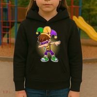 Dabbing Mardi Gras Jester Kids Hoodie thumb 3