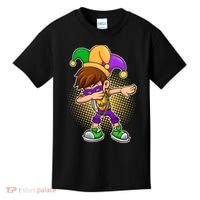 Dabbing Mardi Gras Jester Kids T-Shirt thumb 0