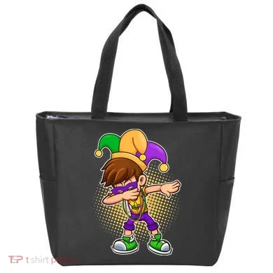Dabbing Mardi Gras Jester Tote Bag