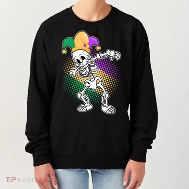 Dabbing Mardi Gras Skeleton Women's Sweatshirt