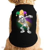 Dabbing Mardi Gras Skeleton Doggie Tank thumb 0
