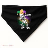 Dabbing Mardi Gras Skeleton USA-Made Doggie Bandana thumb 0