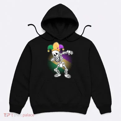 Dabbing Mardi Gras Skeleton Hoodie
