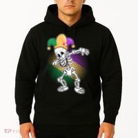 Dabbing Mardi Gras Skeleton Hoodie thumb 2