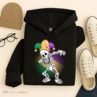 Dabbing Mardi Gras Skeleton Hoodie thumb 4