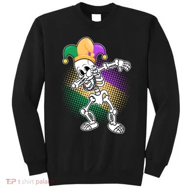 Dabbing Mardi Gras Skeleton Sweatshirt