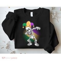 Dabbing Mardi Gras Skeleton Sweatshirt thumb 2