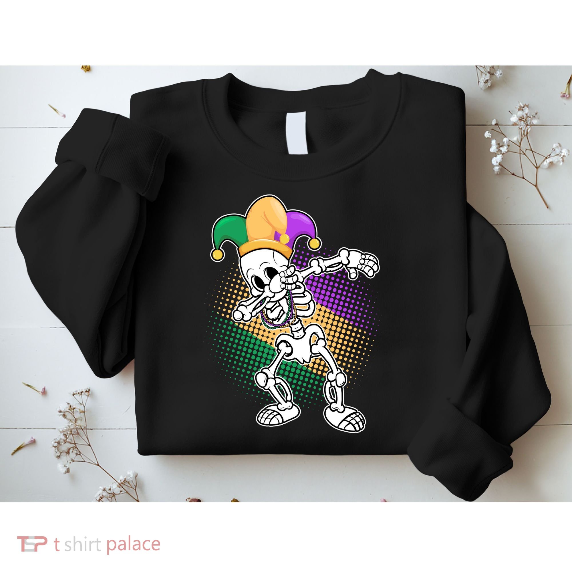 Dabbing Mardi Gras Skeleton Sweatshirt